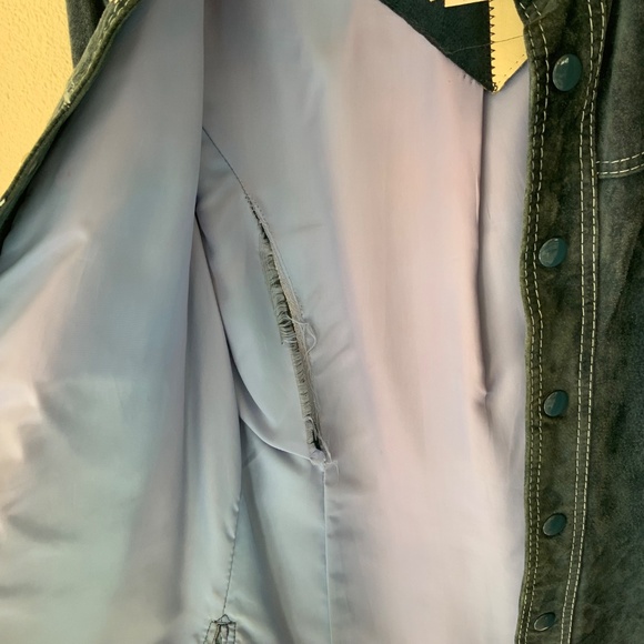 RARE VINTAGE LEATHER! Pioneer Wear Vintage Suede Jacket Embroidered Size LG - Picture 12 of 16